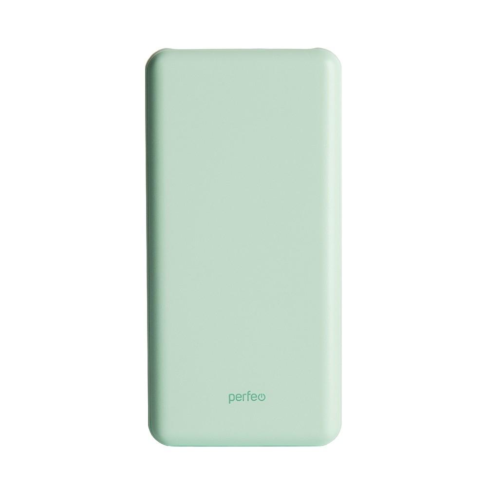 Perfeo Powerbank COLOR VIBE 10000 mah + Micro usb /In Micro usb /Out USB 1 А, 2.1A/ Mint (PF_D0165)