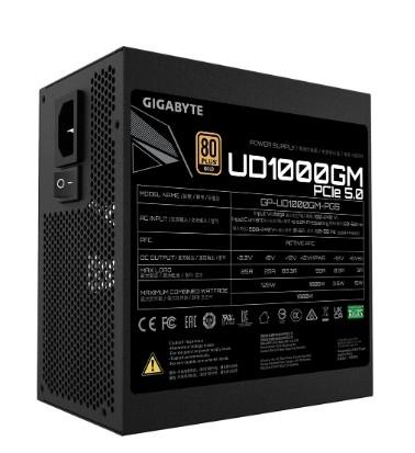 Блок питания Gigabyte ATX 1000W GP-UD1000GM PG5 80+ gold (24+4+4pin) APFC 120mm fan 8xSATA Cab Manag RTL