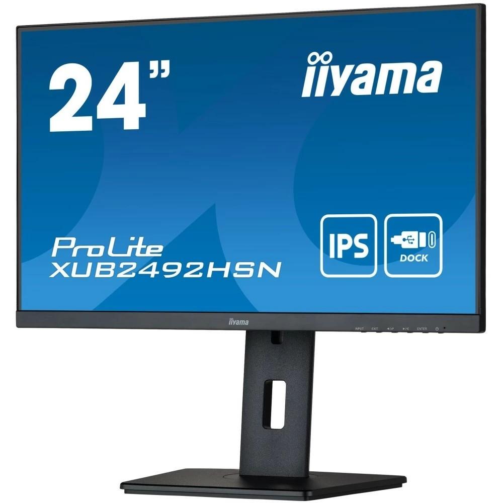 LCD IIYAMA 23.8" XUB2492HSN-B5 {IPS 1920x1080 75Hz 75Hz 250cd HDMI DisplayProt USB M/M}