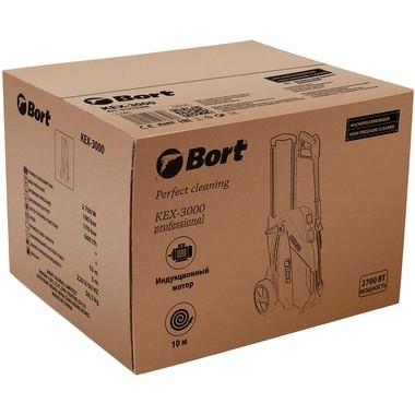 Bort KEX-3000 Мойка высокого давления [91276308] { 2700 Вт, максимальное давление 190 бар, рабочее давление 160 бар, 10 л/мин, 10,5 кг, набор аксессуаров 6 шт }