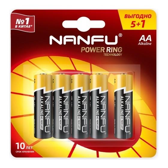Nanfu Батарейка щелочная AA (5+1шт.)
