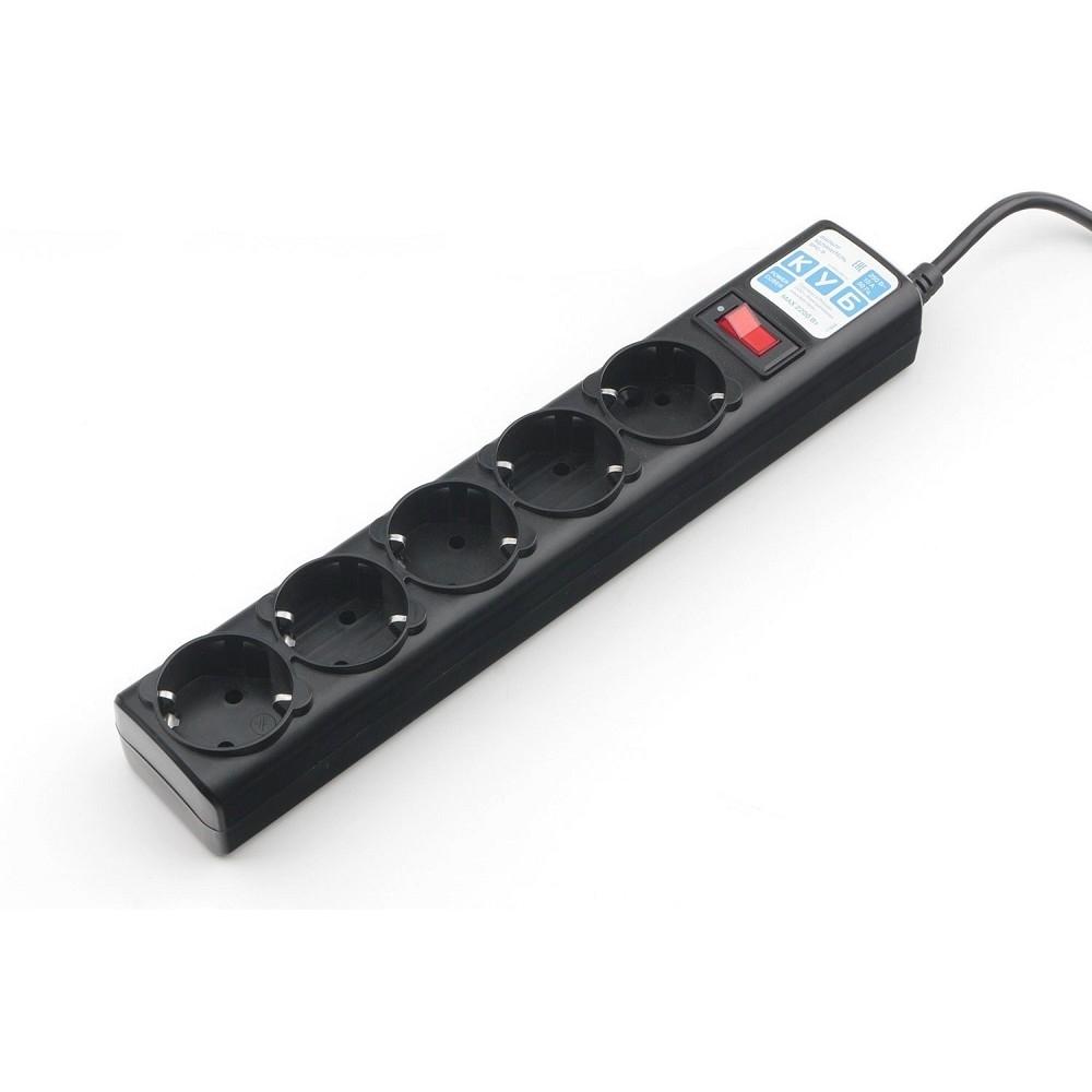 PowerCube Фильтр-удлинитель (SPG5-B1) 0.5 м, 5 розеток, д/подкл. к UPS (C14),10А/2,2кВт, черный