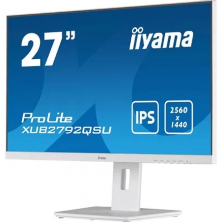 LCD IIYAMA 27" XUB2792QSU-W5 белый {IPS 2560x1440 75Hz DVI HDMI DisplayPort USB M/M HAS Pivot}